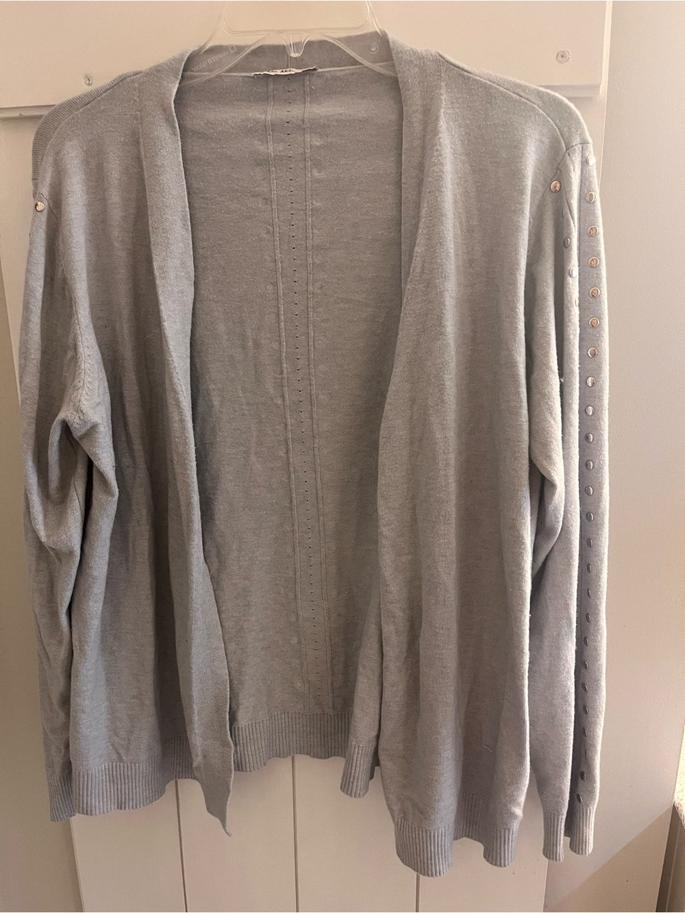 Vila Milano Light Gray Knit Cardigan - Open Front